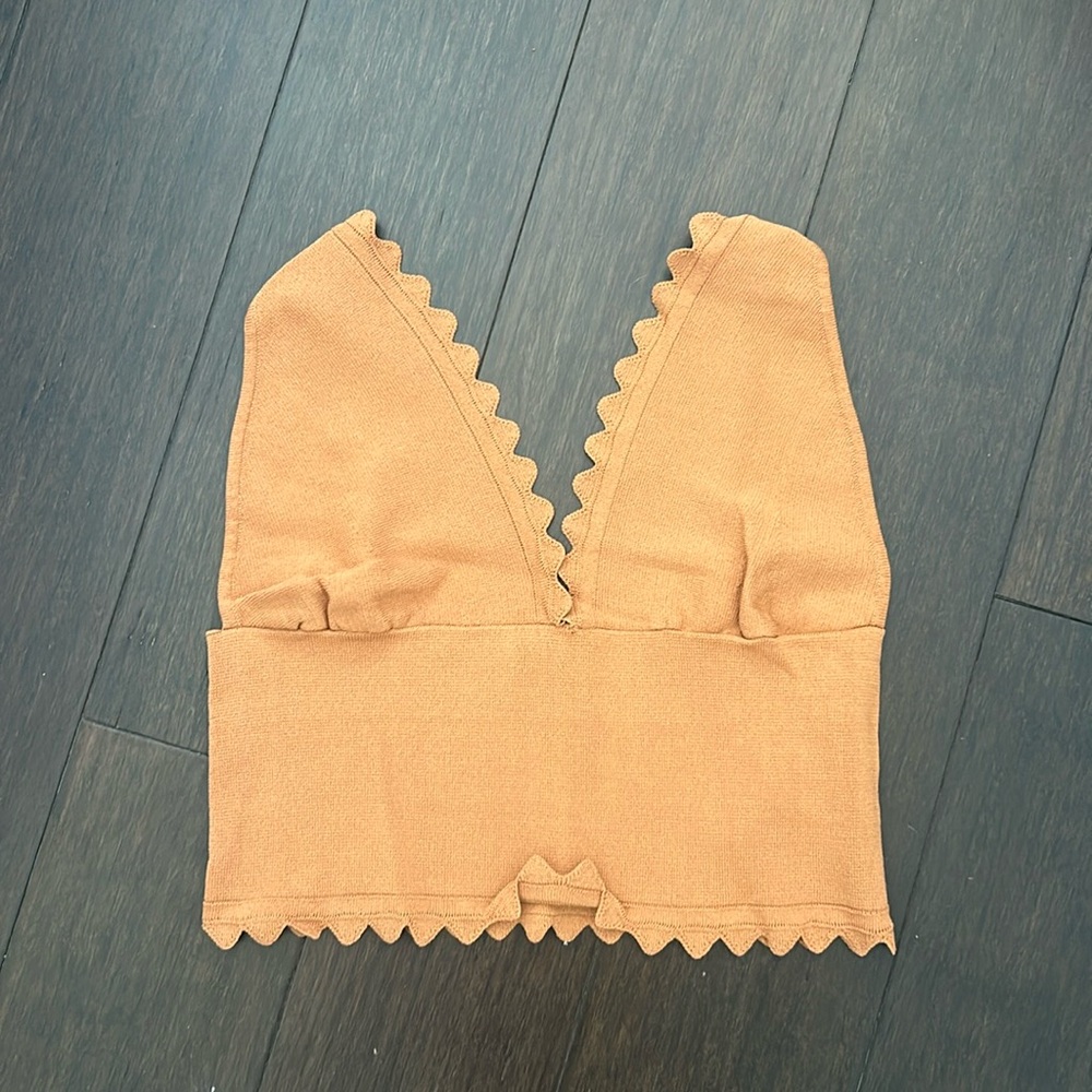 Camel colored Free People tank top. Size small.